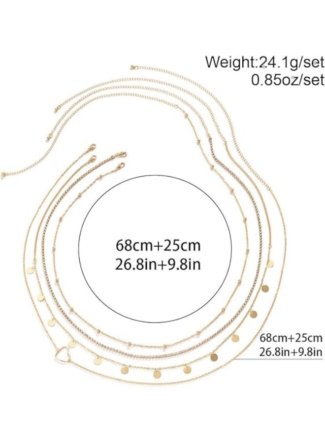 سلسلة خصر وبطن مكونة من 4 قطع، حزام معدني قابل للتعديل باللون الذهبي للنساء، تصميم بوهيمي متعدد الطبقات مع شرابات طويلة، سلسلة خصر ذهبية، مجوهرات صيفية للشاطئ والجسم، مناسبة للفساتين والتنانير. - Image 2